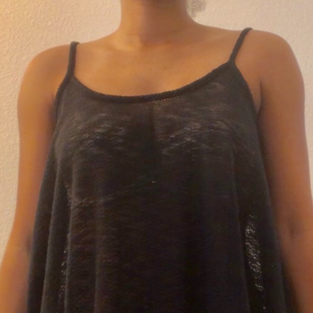 Pink Rose Black Tank Top